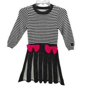 KidCuteTure Striped Bow Pleated Dress Size 8